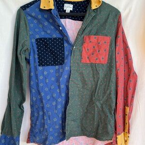J. Crew Paisley Colorful Flannel Patchwork Men's Shirt